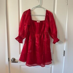 Red Shiny Mini Dress Size S